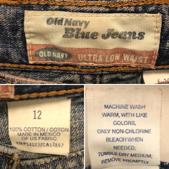 Old Navy Blue Jeans - Ultra Low Waist - Size 12 - Picture 3 of 7